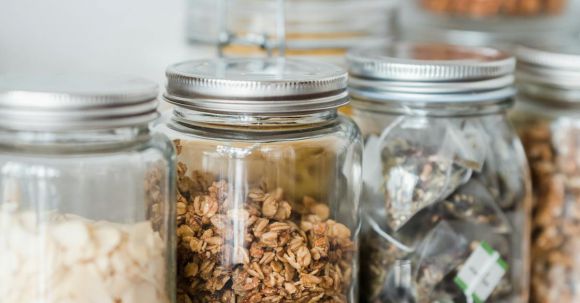 Food Containers - Snack and Chips Placed in a Clear Glass Jars