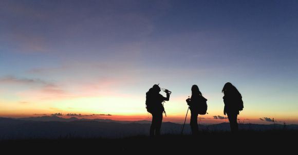 Hiking Group Size - Silhouette of Three People